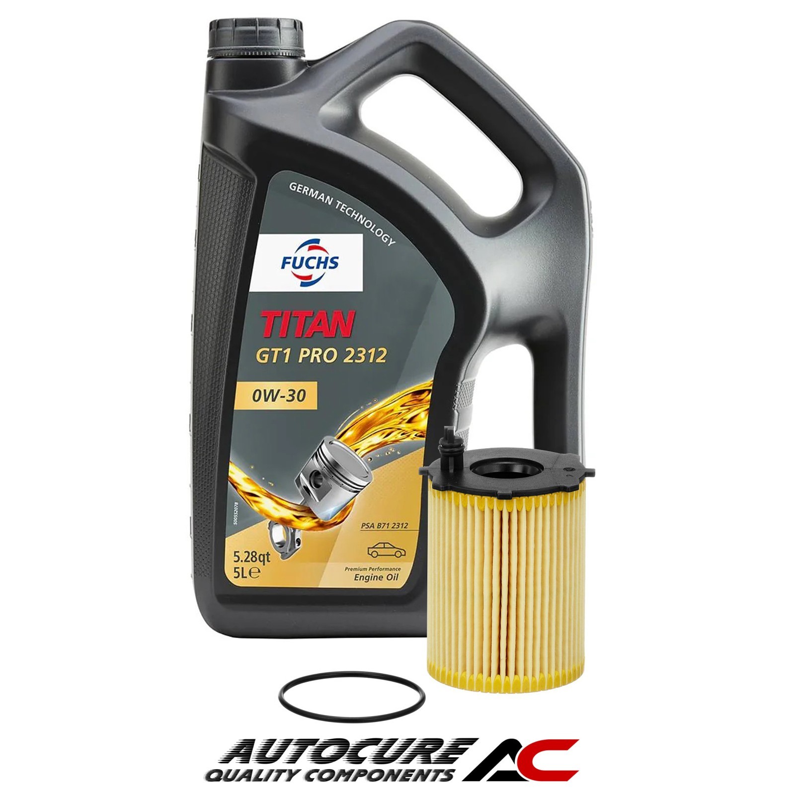 FOR CITROEN C4 CACTUS BLUEHDI 1.6 OIL FILTER SERVICE KIT & 5 LITRES 0W-30 OIL