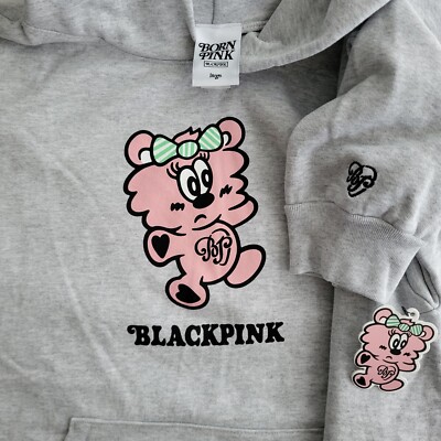 BLACKPINK Verdy PLUSH HOODIE Grey  L