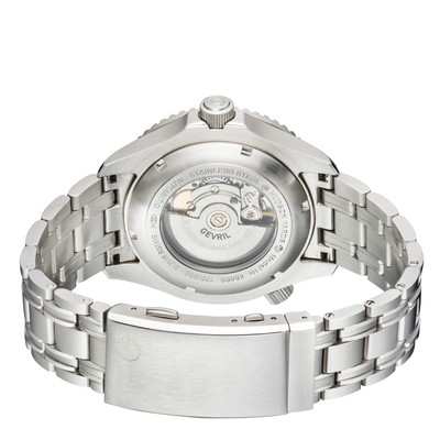 Pre-owned Gevril Men 48800 Hudson Yards Swiss Automatic Diver Rotating Ceramic Bezel Watch