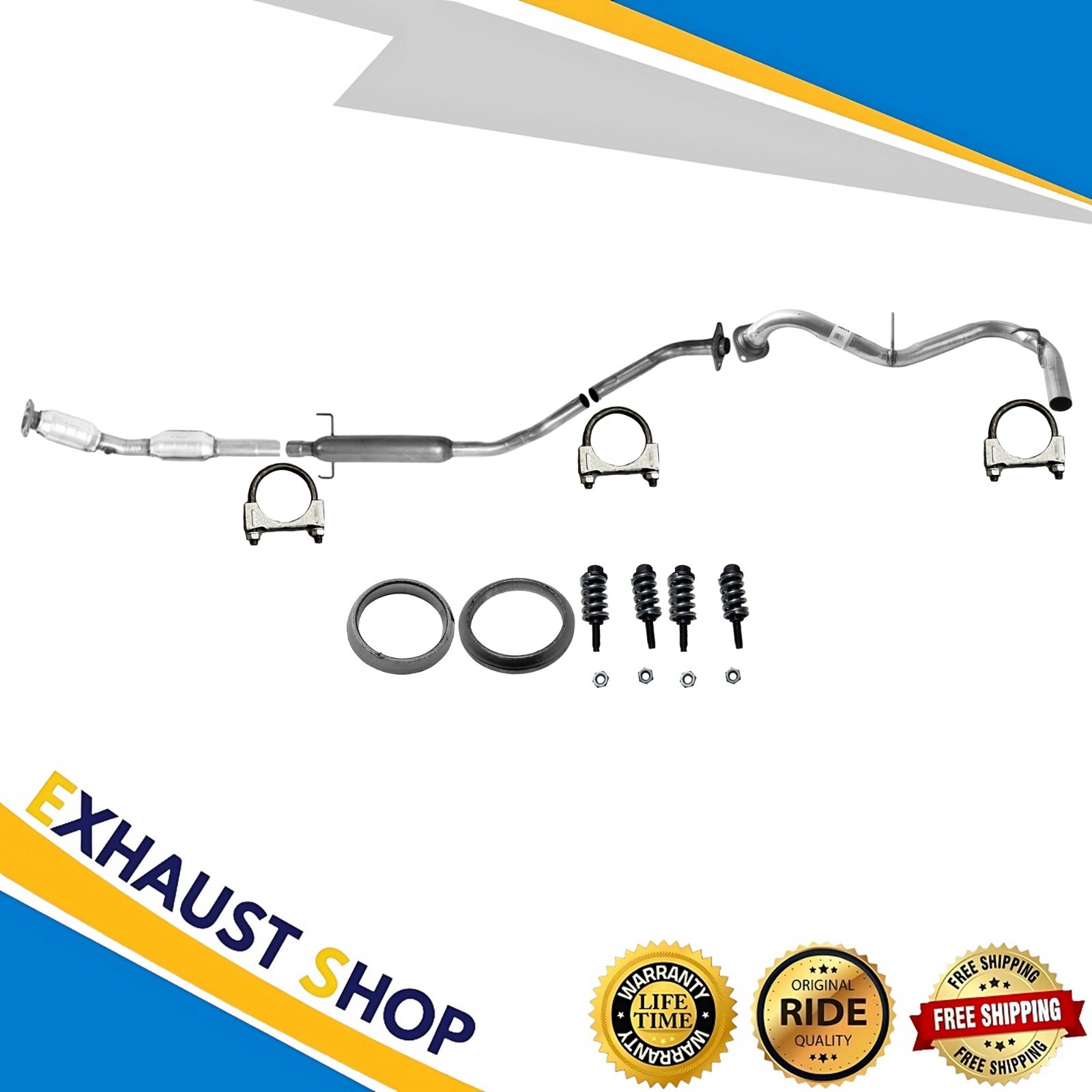 Front Cat+Rear Res+PipeFor 04/2005-2008 ToyotaMatrix 1.8LBase|1ZZ-FE Eng.|FWD|XR