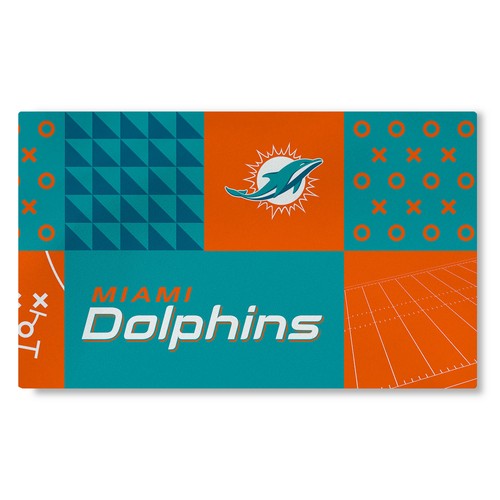 Моющийся коврик для гостиной с цветными блоками Northwest NFL Miami Dolphins, 36 X 60