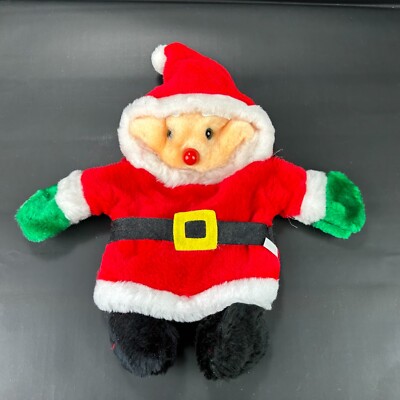 Vintage Santa Puppet w Noise Maker Flicking Tongue NOS VIDEO INSIDE 80s 90s 11''