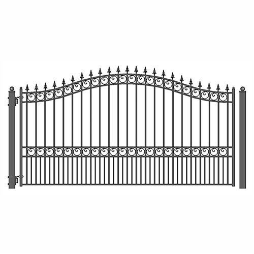 ALEKO London Style Garden Yard Ornamental Steel Single Swing 14 ft Driveway Gate