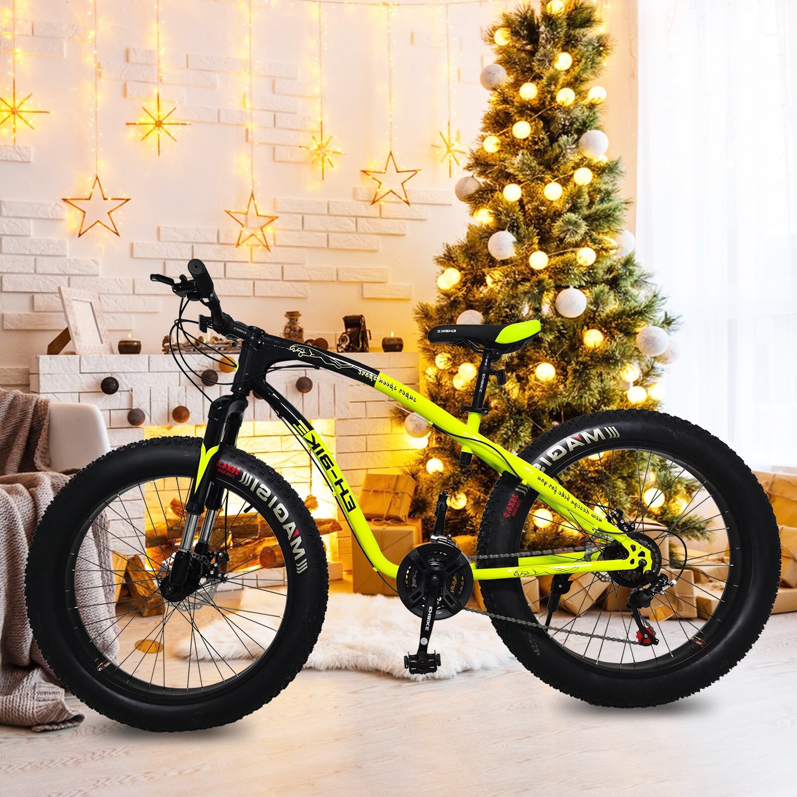 Full Suspension Men Mountain Bike Fat Tire 26'' 21 Speed All Terrain MTB Bicycle