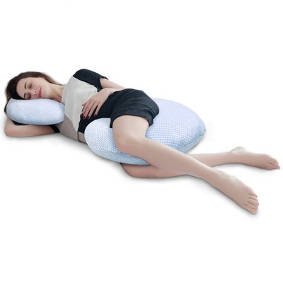 Puredown® C Shaped Pregnancy Pillow with Removable Cooling Ice Silk Cover