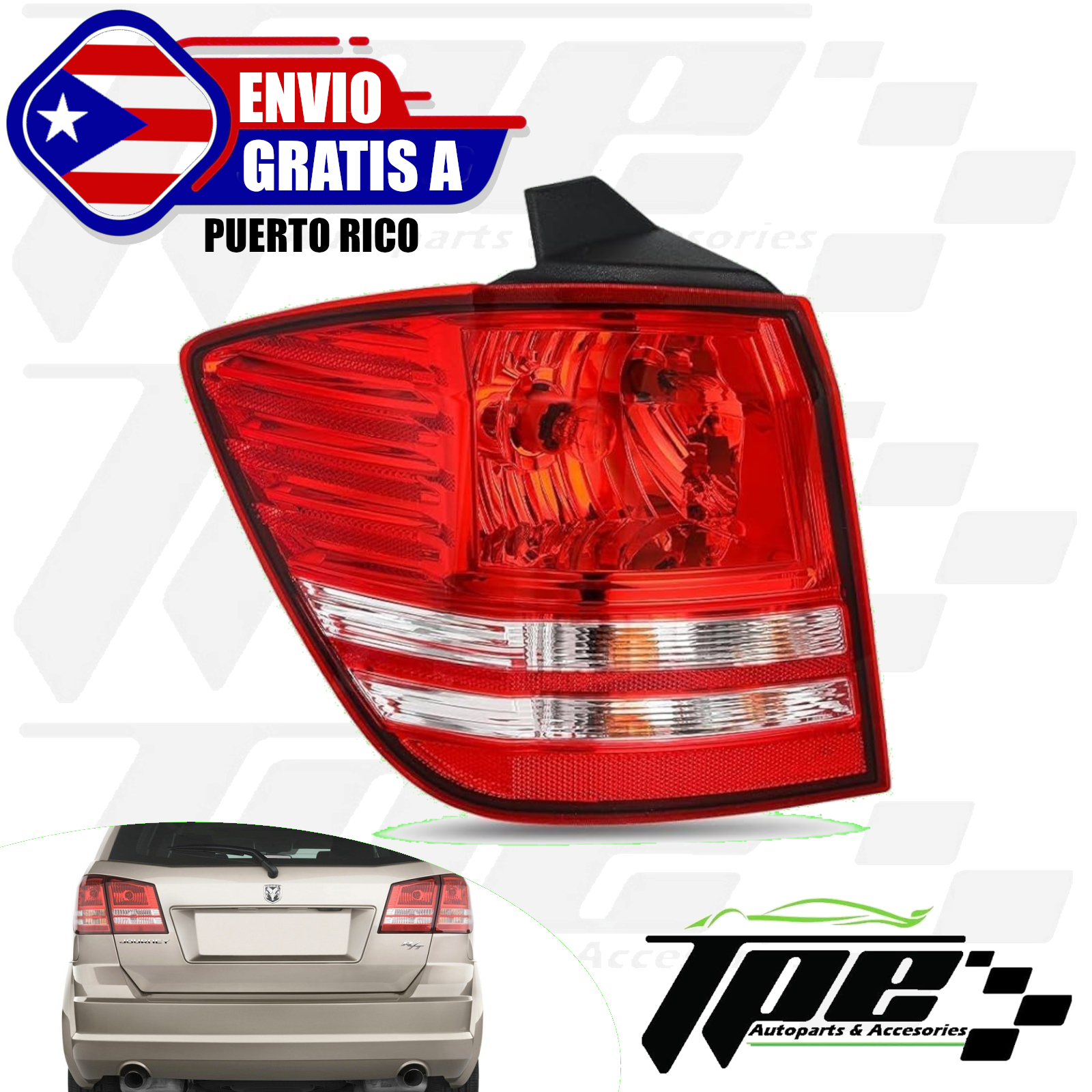 For 2009 2020 Dodge Journey Rear Driver Left Side Tail Light Brake Lamp Red