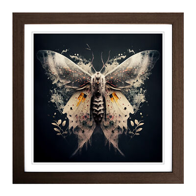 Moth Double Exposure Wall Art Print Framed Canvas Picture Poster Decor