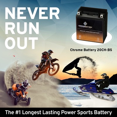 YTX20CH-BS High Performance AGM Power Sports Snowmobile Battery
