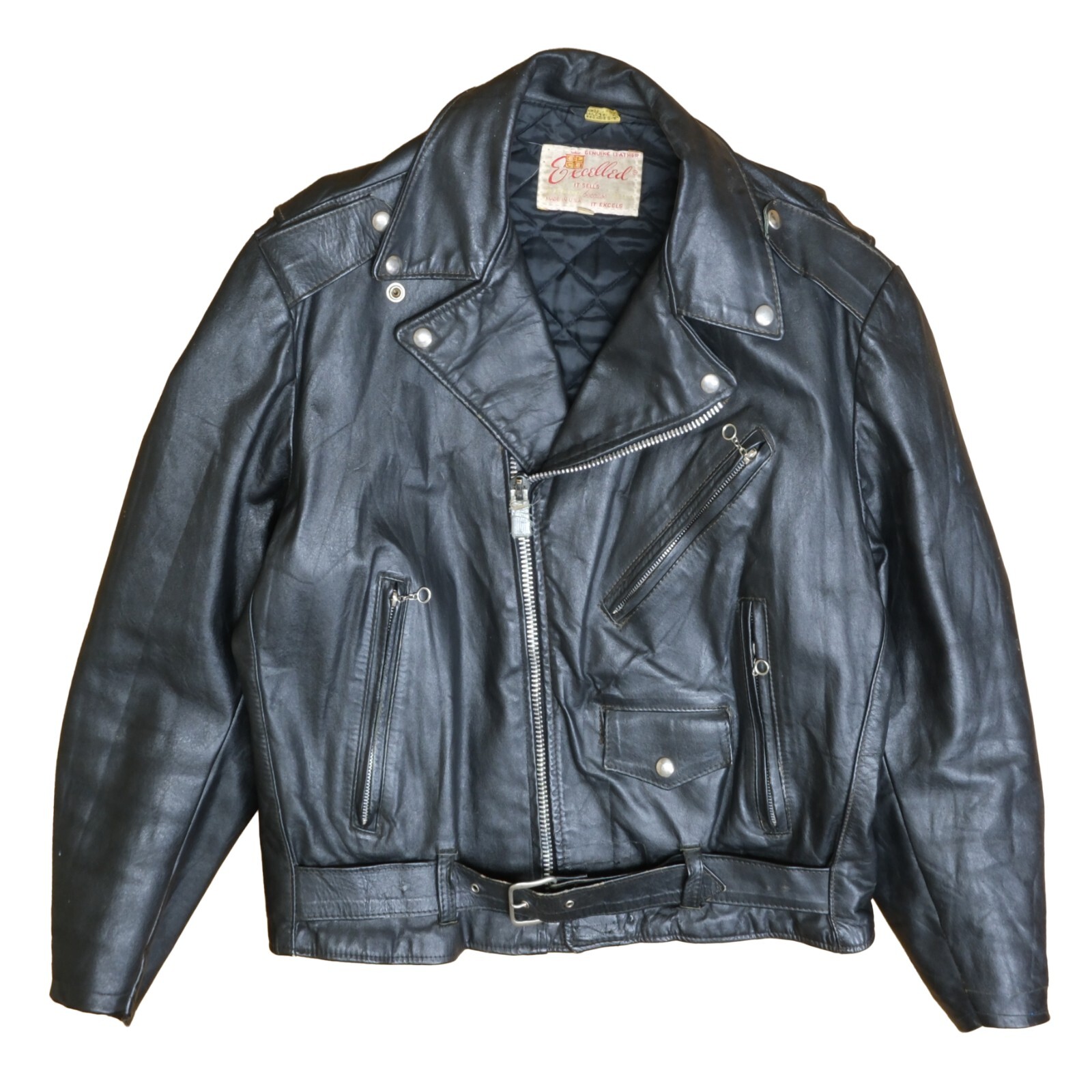 Vintage Excelled Leather Classic Motorcycle Jacket Size 44 Vintage Excelled Leather Classic Motorcycle Jacket Size 44