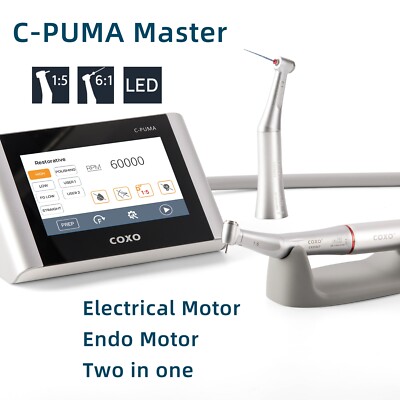 COXO Dental C PUMA Master Electric Endo Motor w/ 6:1 1:5 Contra Angle Handpiece