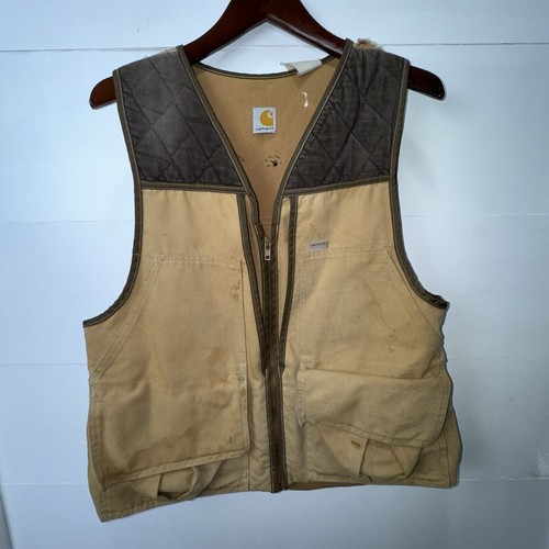 Vintage Carhartt Heritage Hunting Duck Vest Sz Large Made in
