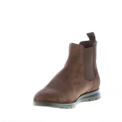 ORTIGNI ORTIGNI HERREN SCHUHE DUNKELBRAUN WILDLEDER CHELSEA STIEFELETTE MADE IN ITALY
