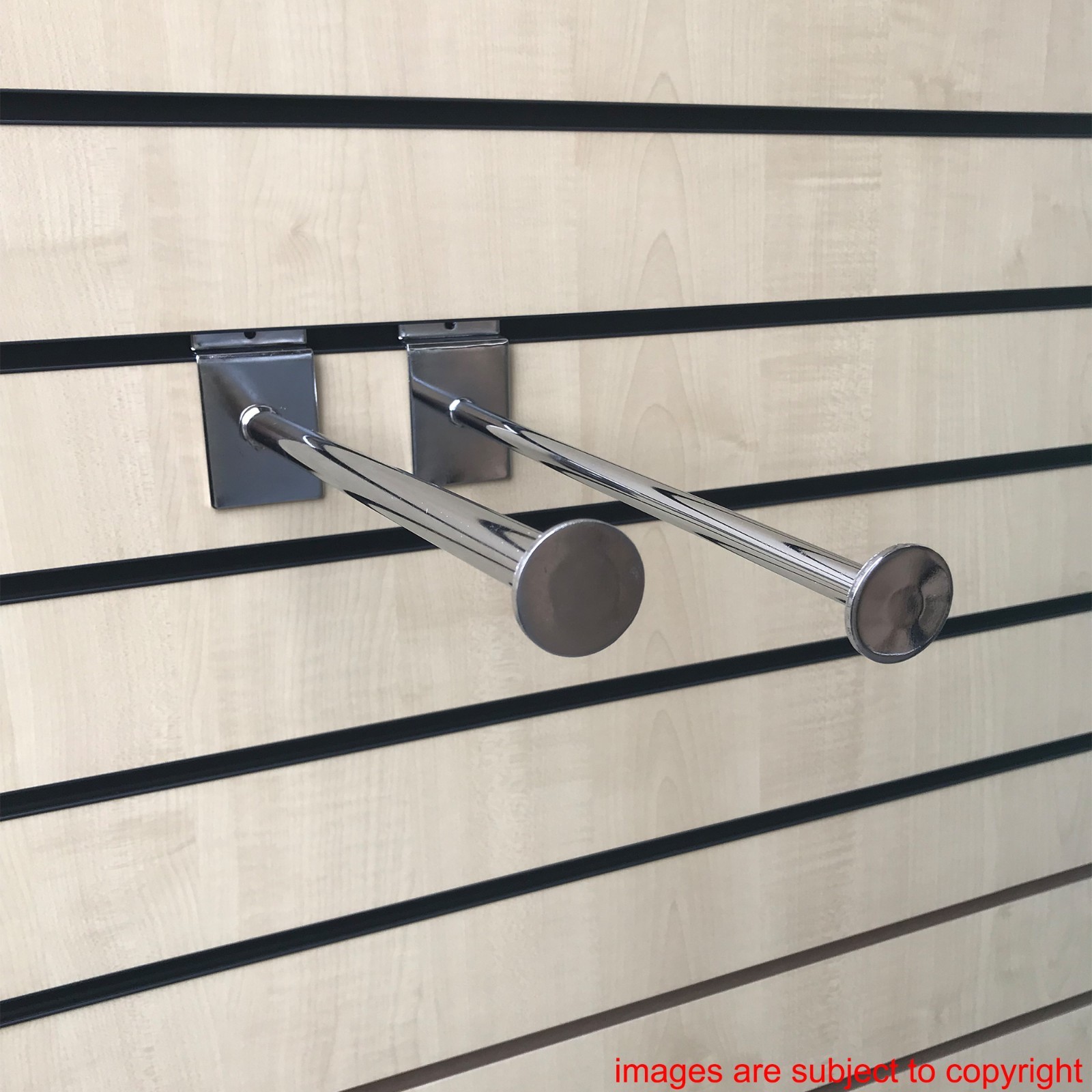 SLAT WALL SLATWALL FITTINGS ROUND ARMS RETAIL DISPLAY SHOP FITTINGS