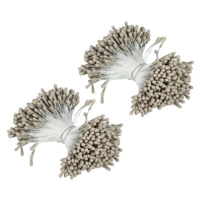 700Pcs Double Heads Flower Stamen Artificial Flower Stamen Pistil Grey