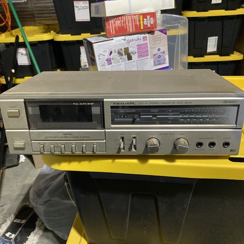 REALISTIC SCT-41 STEREO CASSETTE TAPE DECK * FULLY FUNCTIONAL * SILVER FACE