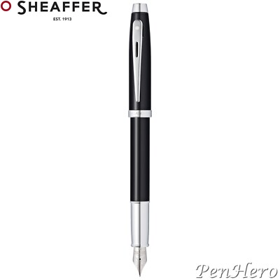 Sheaffer 100 Glossy Black Fountain Pen Medium 9338-0