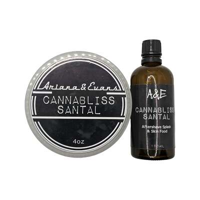Cannabliss Santal Shaving Soap (Kaizen) and Splash - by Ariana & Evans (Used)