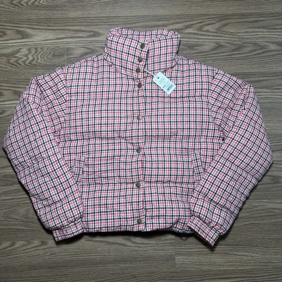 NEW NWT Marine Layer Meg Plaid Puffer Jacket Red Size S Small