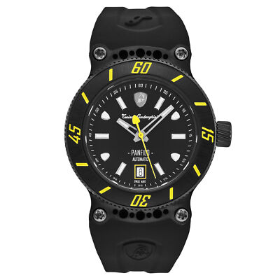 Pre-owned Tonino Lamborghini Men's 'panfilo' Black Dial Automatic Watch Tlf-t03-5