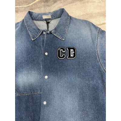 Pre-owned Dior And Kenny Scharf Blue Denim Jeans Overshirt Shirt Jacket Long Sleeve 54