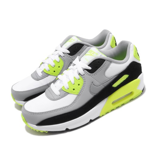 

Nike Air Max 90 LTR GS Leather Grey OG Volt Junior Kids Женская обувь CD6864-101, Nike Air Max 90 Ltr Gs