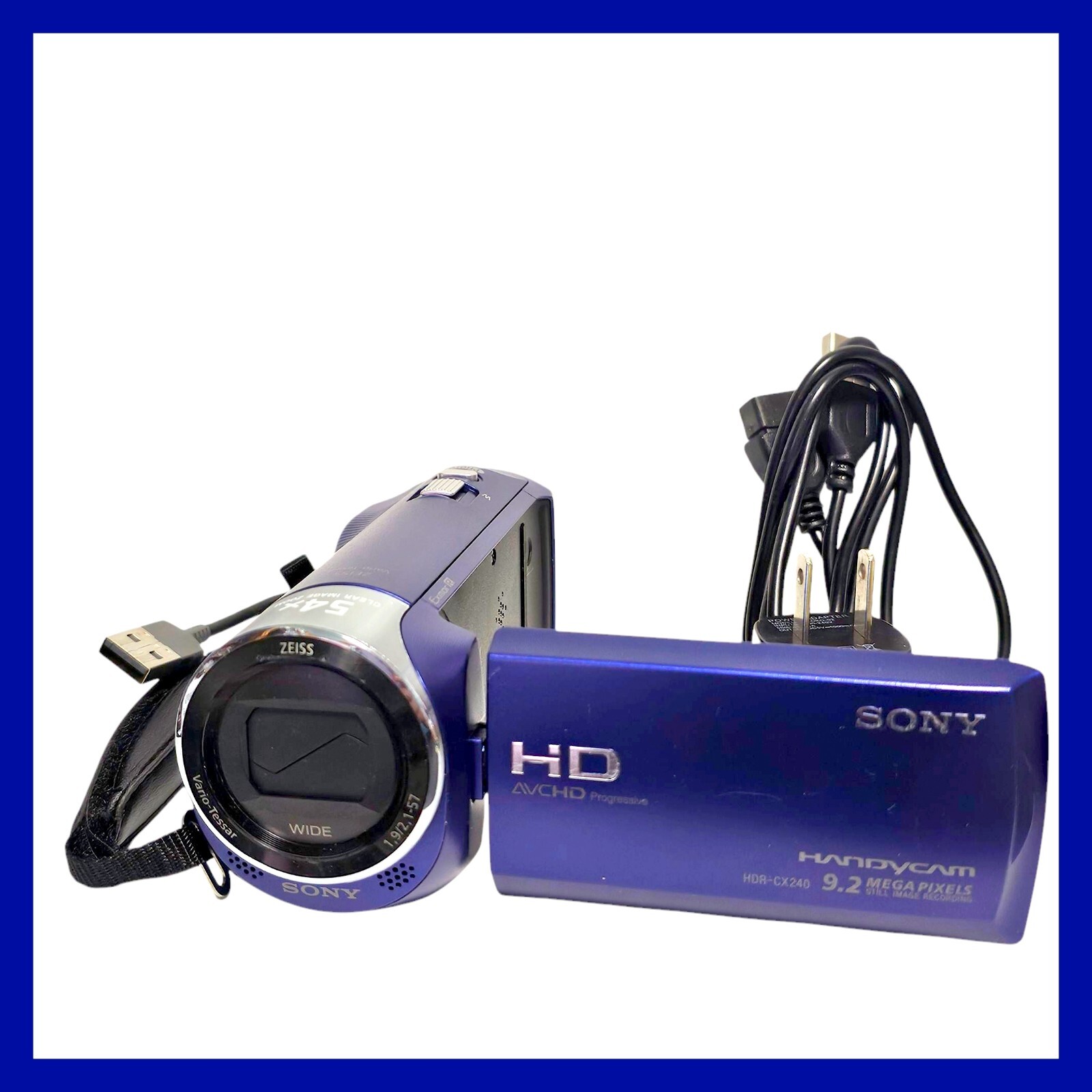 Sony Handycam HDR-CX240 9.2MP 54x Zoom Blue Digital Sony Handycam HDR-CX240 9.2MP 54x Zoom Blue Digital