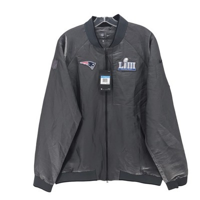 NIKE New England Patriots Super Bowl LIII 53 Media Day Bomber CQ8126-082 MEDIUM