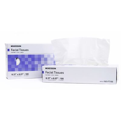 McKesson 2-Ply Facial Tissue Flat Box 100 Count 30 Packs 3000 Total