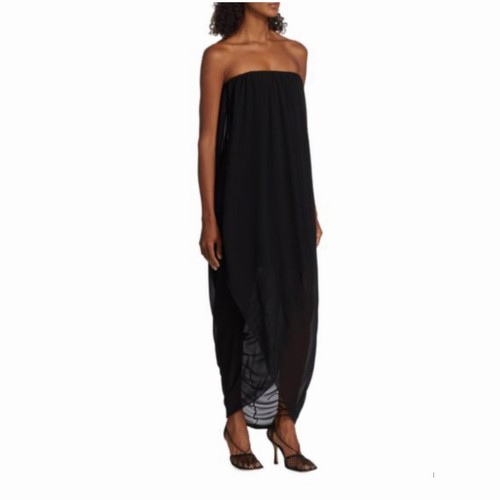 BURBERRYブラックワンピース　10Y $4990 Burberry Strapless Asymmetric Maxi Dress size 10 | eBay