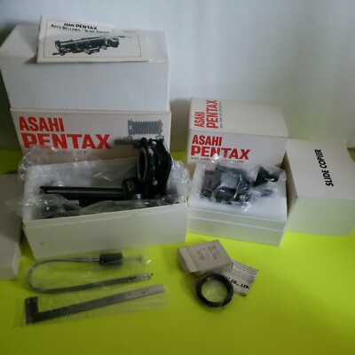 Asahi Pentax Auto Bellows Set Slide Copier Release Scales/Reverse Adap 35mm SLR 