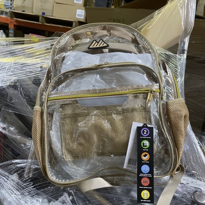 Trailmaker Clear 18'' Backpack Heavy Duty  Bag Tan Trim
