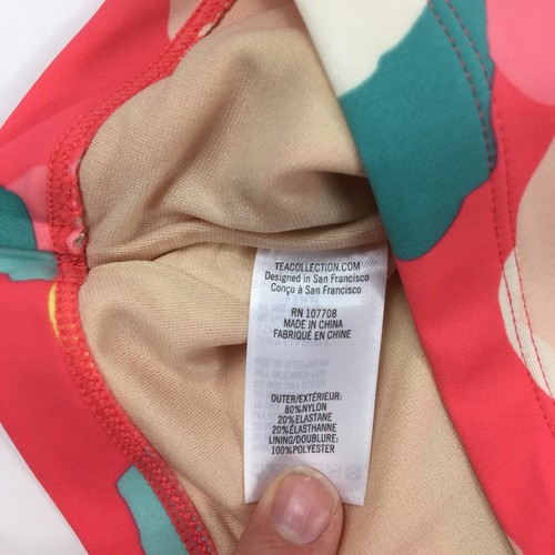 Tea Collection Halter Tie Passionfruit Ruffle Tankini Swim Top Guava Coral Sz 10