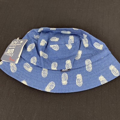 Maximo Kids Blue PINEAPPLE Sun Protection Bucket Hat Cap (53) Age 5-7