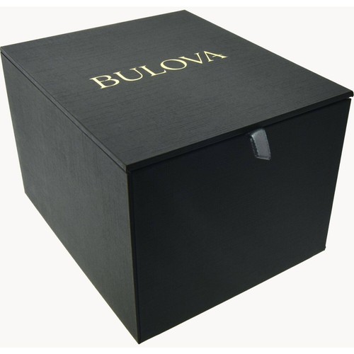 Pre-owned Bulova Men's Watch Marine Star Brown Dial Rose Gold Case Black Strap 98b421