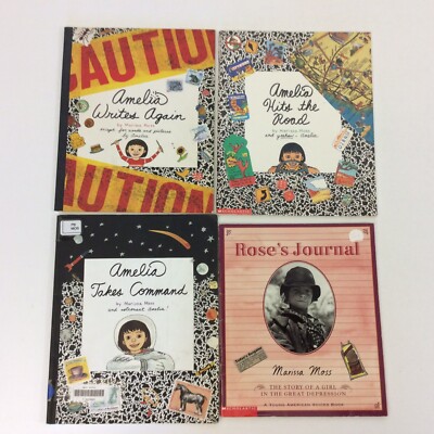 Amelia Writes Again Hits the Road Marissa Moss 4 Picture Book Lot
