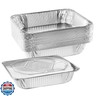 NYHI 9x13 Disposable Aluminum Foil Pans With Lids Large Half Size Deep Steam Pan and Oven Buffet Trays Food Containers for Catering Baking Roasting (1)