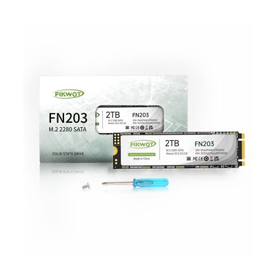 FN203 M.2 SATA SSD - SLC Cache 3D NAND TLC SATA III 6Gb/s M.2 2280 NGFF Inter...