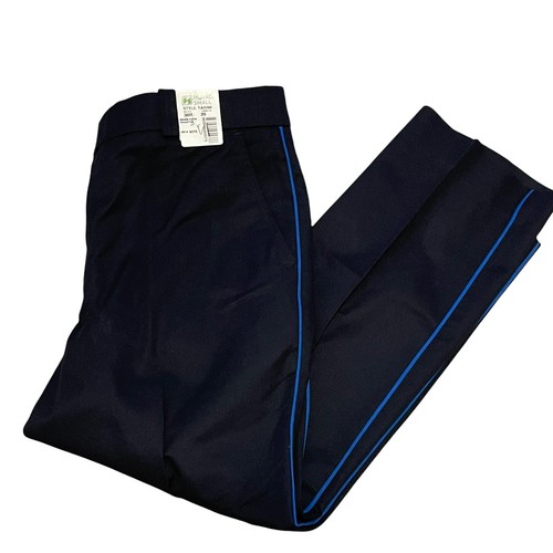 NEW Men's Security Uniform Pants Black W/ Blue Piping Stripe