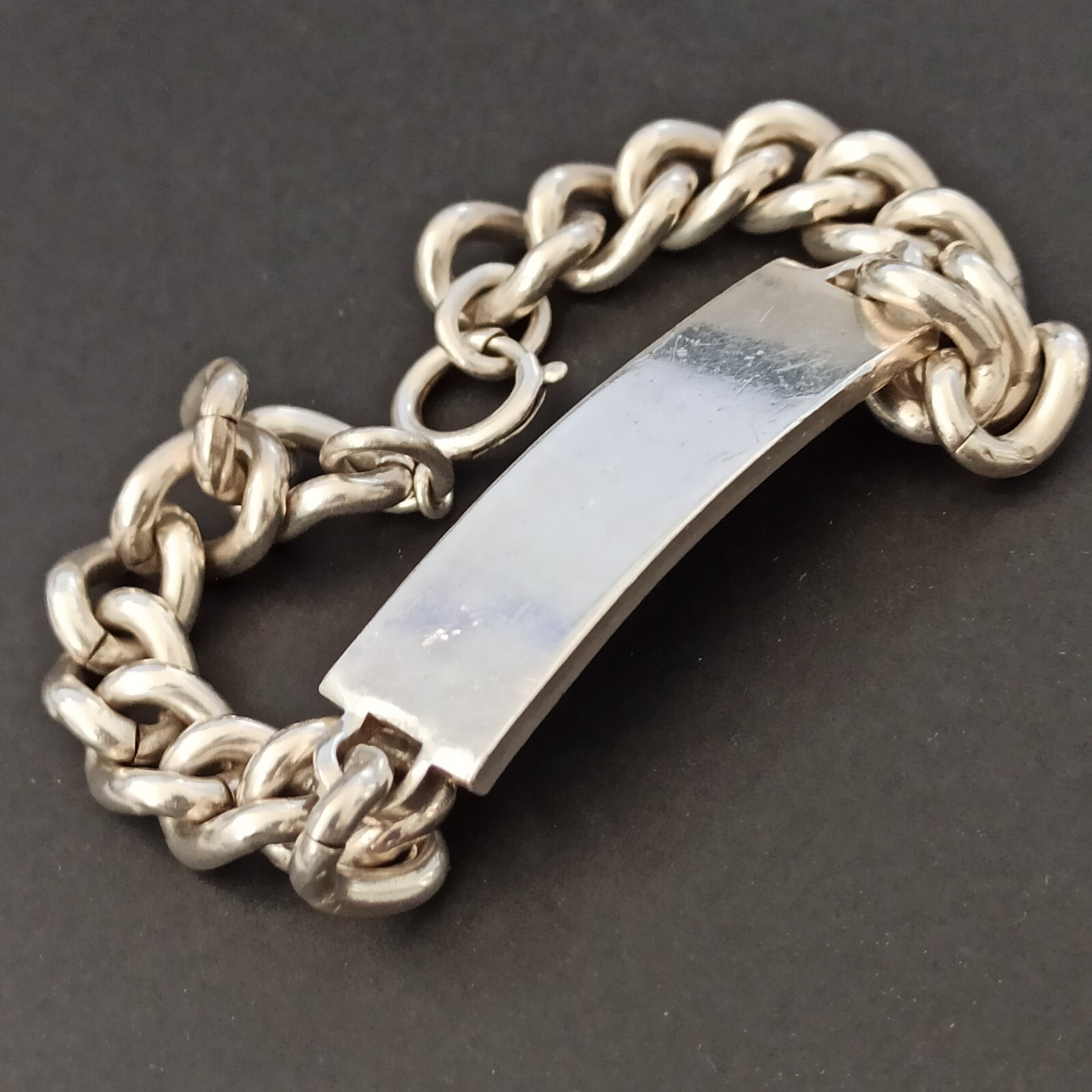 Men's Bracelet Heavy Sterling Silver Curb 9