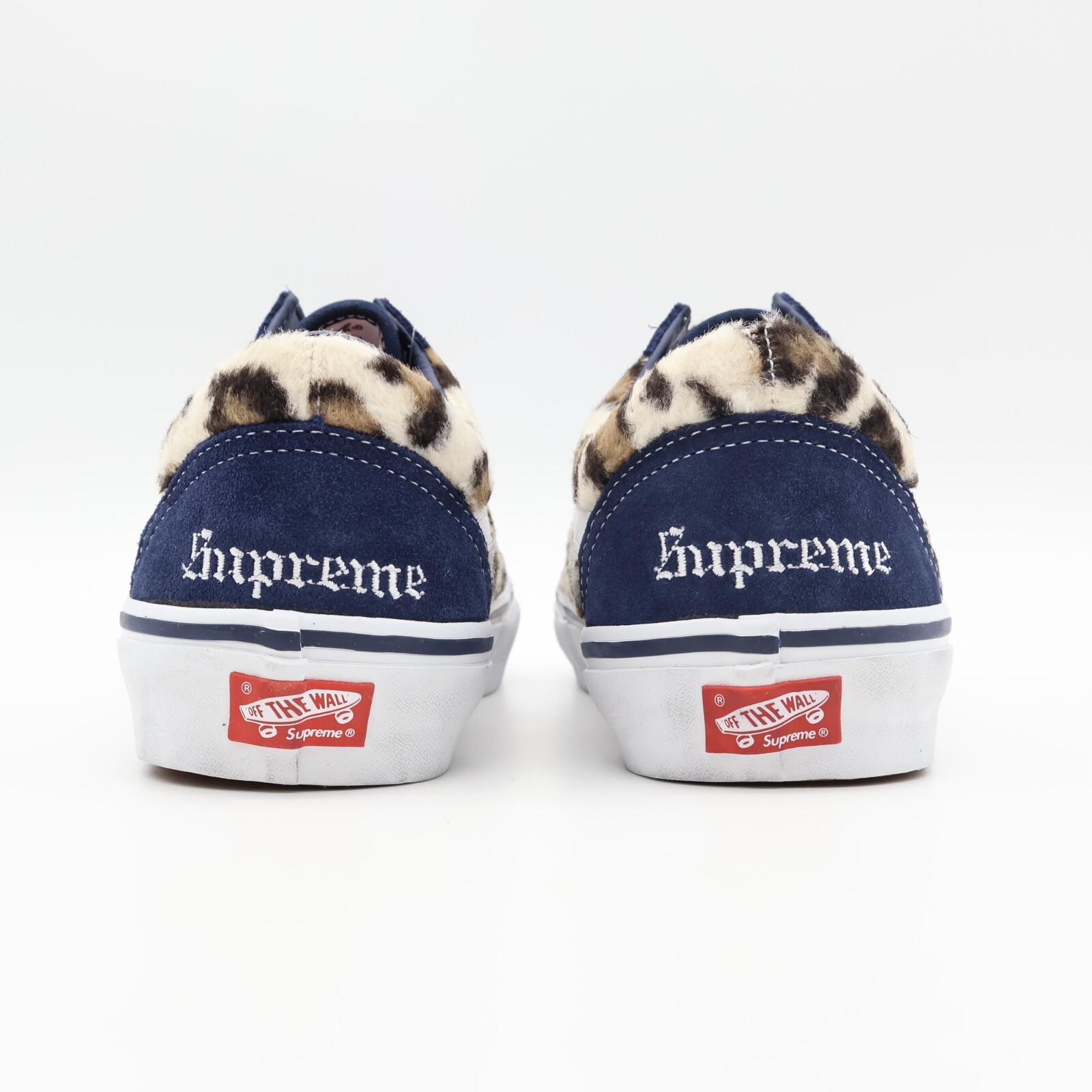 Pre-owned Vans Vn0a5fcbbx9 Supreme  Leopard Old Skool Navy White (men's)