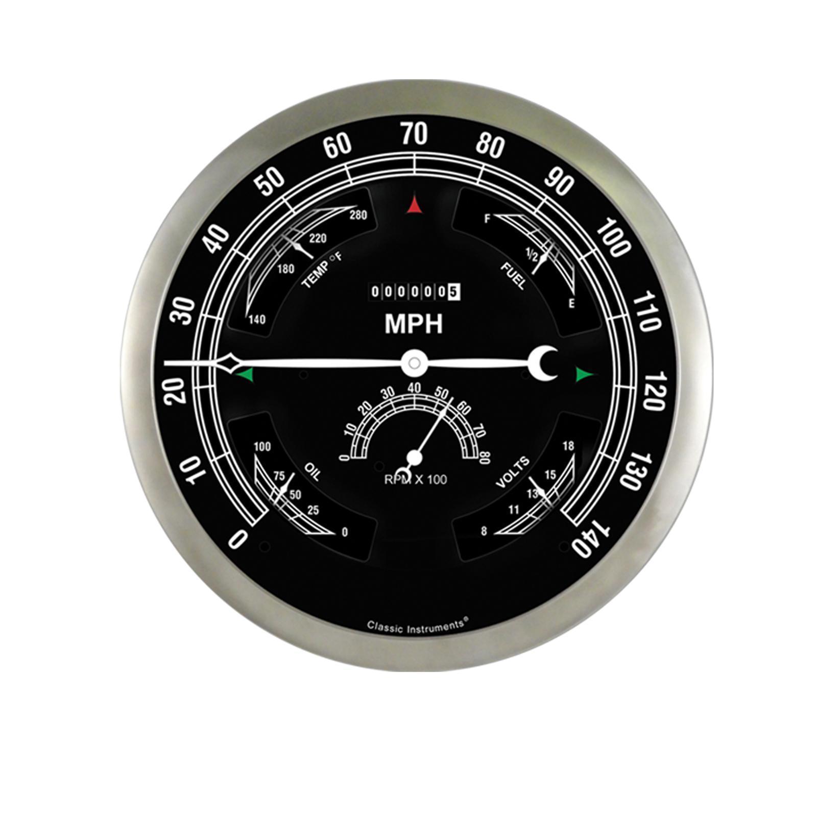 Oldtimer Instrumente und Cockpit in Schwarz für Motorräder