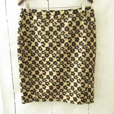 Ann Taylor Skirt 8 Animal Leopard Print Straight Pencil