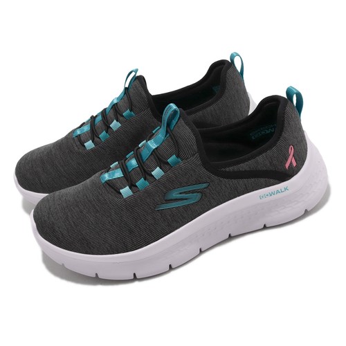 Женские повседневные слипоны Skechers Go Walk Flex-BCA, черные, синие, белые, 124813W-BLK