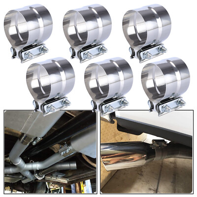 6Pack 5'' inch Stainless Steel 304 Lap Joint Clamp Heavy Duty Exhaust Band Clamp