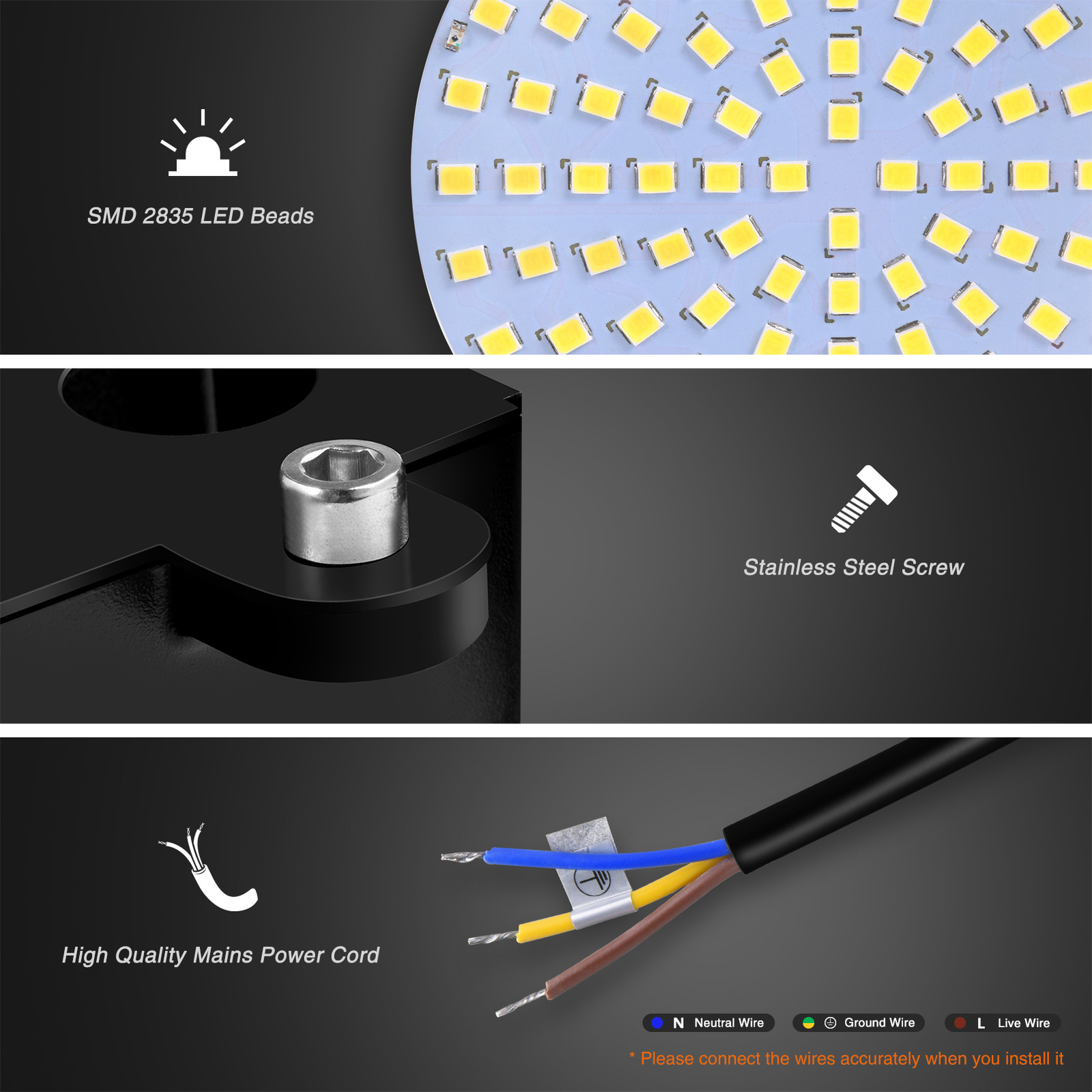 2Pack 100W LED Barn Light Outdoor Security Floodlight With Dusk To Dawn Sensor