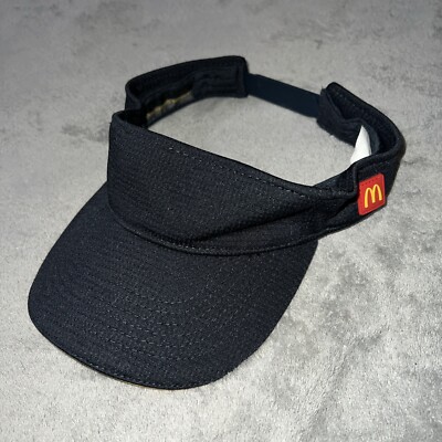 McDonalds Employee Workwear Sun Visor Hat Blue Adult Size Adjustable Snapback!!
