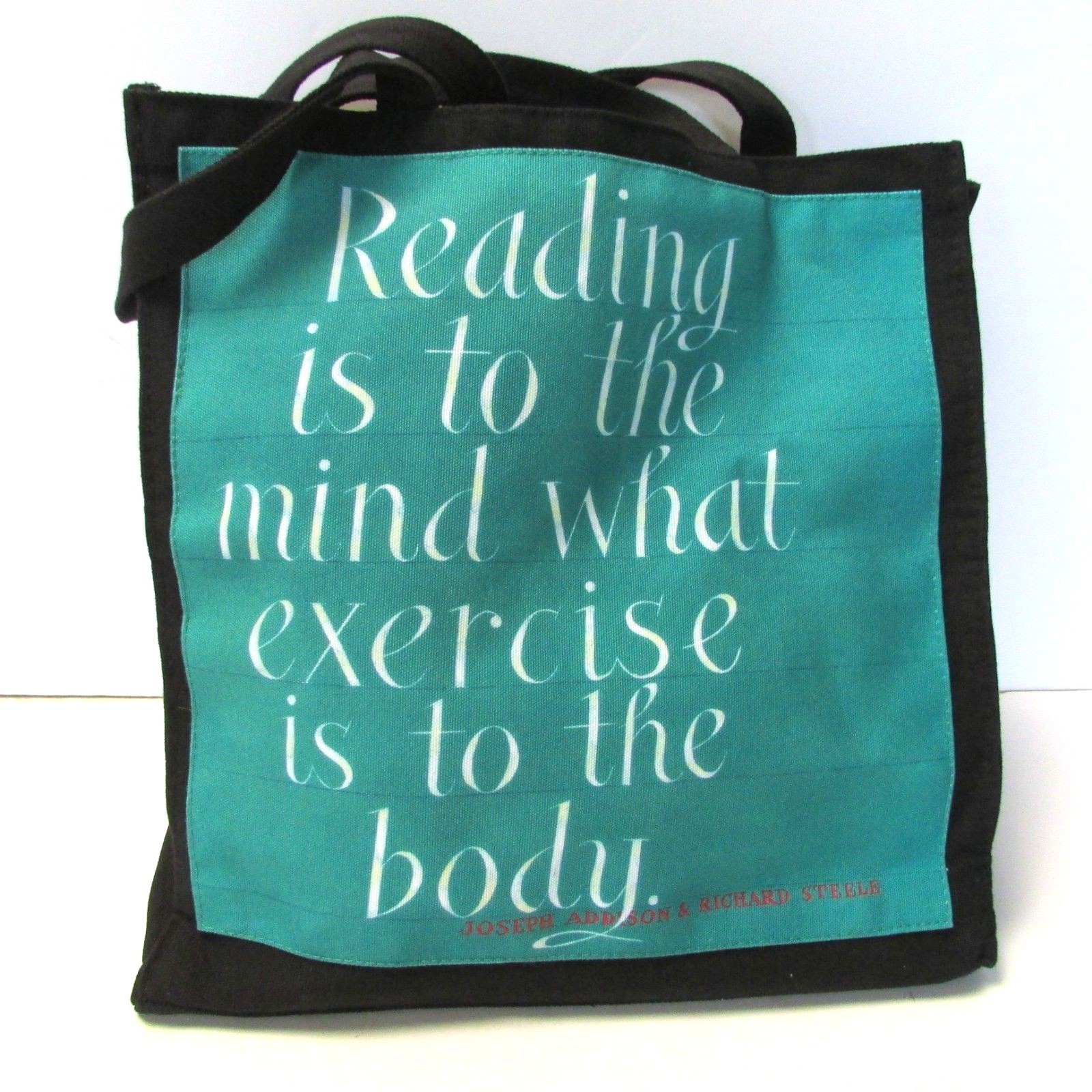 Barnes & Noble Punctuate Book Bag 100% Cotton Black Heavyweight Tote Quotations