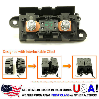 LITTLEFUSE Expandable Mega Fuse HOLDER with 125A megafuse 125 amp 32V DC Slo-Blo