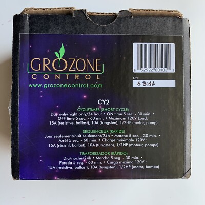 Grozone Controls CY2 Short Period Cyclestat w/Day/Night Sensor New In The Box