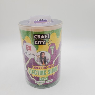 CRAFT CITY Karina's Pre-Made Electric Slime Yellow Circuit & Green Volt 2PK